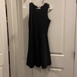 Black skater party dress cross cross tie back